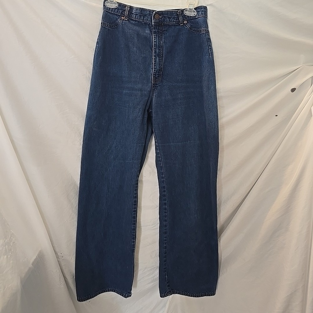 Vintage Women's Orange Tab Levis‎ Talon 42 Zipper Fits Sz 8 Dark Wash Wide Leg